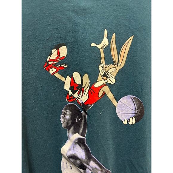 Vintage Nike Space Jam Michael "Hare Jordan" T-Shirt 1991 USA Blue Men's XL VTG - Picture 6 of 15
